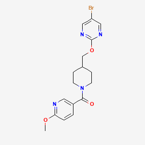 molecular formula C17H19BrN4O3 B2921576 [4-[(5-Bromopyrimidin-2-yl)oxymethyl]piperidin-1-yl]-(6-methoxypyridin-3-yl)methanone CAS No. 2379970-79-1