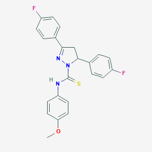 molecular formula C23H19F2N3OS B292158 3,5-bis(4-fluorophenyl)-N-(4-methoxyphenyl)-4,5-dihydro-1H-pyrazole-1-carbothioamide 