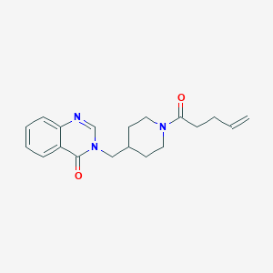 molecular formula C19H23N3O2 B2921582 3-[(1-Pent-4-enoylpiperidin-4-yl)methyl]quinazolin-4-one CAS No. 2380177-34-2