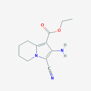 molecular formula C12H15N3O2 B2921583 Ethyl 2-amino-3-cyano-5,6,7,8-tetrahydroindolizinecarboxylate CAS No. 178306-95-1
