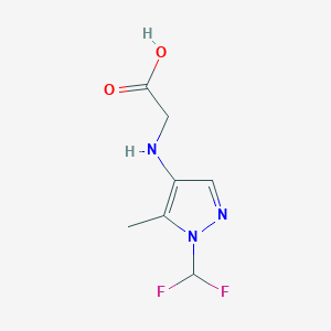 molecular formula C7H9F2N3O2 B2921587 2-[[1-(Difluoromethyl)-5-methylpyrazol-4-yl]amino]acetic acid CAS No. 2247207-01-6