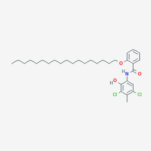 molecular formula C32H47Cl2NO3 B2921588 N-(3,5-dichloro-2-hydroxy-4-methylphenyl)-2-(octadecyloxy)benzamide CAS No. 120370-29-8