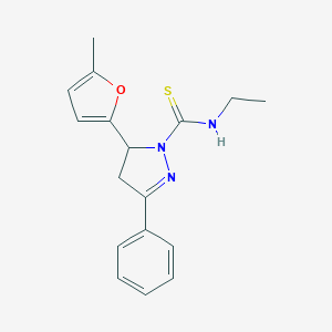 molecular formula C17H19N3OS B292159 N-ethyl-5-(5-methyl-2-furyl)-3-phenyl-4,5-dihydro-1H-pyrazole-1-carbothioamide 