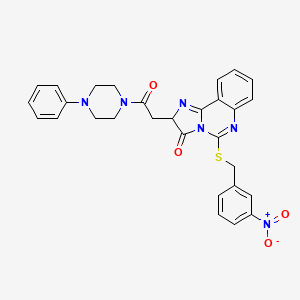 5-{[(3-nitrophenyl)methyl]sulfanyl}-2-[2-oxo-2-(4-phenylpiperazin-1-yl)ethyl]-2H,3H-imidazo[1,2-c]quinazolin-3-one