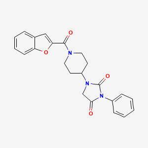 molecular formula C23H21N3O4 B2921603 1-(1-(苯并呋喃-2-羰基)哌啶-4-基)-3-苯基咪唑烷-2,4-二酮 CAS No. 2034604-08-3