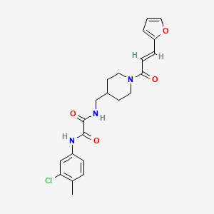 molecular formula C22H24ClN3O4 B2921605 (E)-N1-(3-chloro-4-methylphenyl)-N2-((1-(3-(furan-2-yl)acryloyl)piperidin-4-yl)methyl)oxalamide CAS No. 1235708-65-2