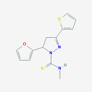 5-(2-furyl)-N-methyl-3-(2-thienyl)-4,5-dihydro-1H-pyrazole-1-carbothioamide