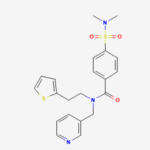 molecular formula C21H23N3O3S2 B2921611 4-(N,N-dimethylsulfamoyl)-N-(pyridin-3-ylmethyl)-N-(2-(thiophen-2-yl)ethyl)benzamide CAS No. 1396687-25-4