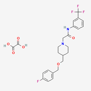 molecular formula C24H26F4N2O6 B2921612 2-(4-(((4-fluorobenzyl)oxy)methyl)piperidin-1-yl)-N-(3-(trifluoromethyl)phenyl)acetamide oxalate CAS No. 1396768-17-4