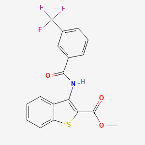 molecular formula C18H12F3NO3S B2921615 3-(3-(三氟甲基)苯甲酰氨基)苯并[b]噻吩-2-甲酸甲酯 CAS No. 477534-74-0