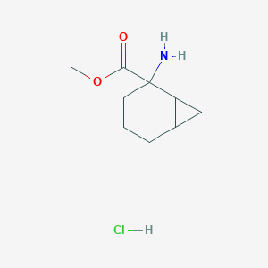molecular formula C9H16ClNO2 B2921616 Methyl 2-aminobicyclo[4.1.0]heptane-2-carboxylate;hydrochloride CAS No. 2247106-85-8