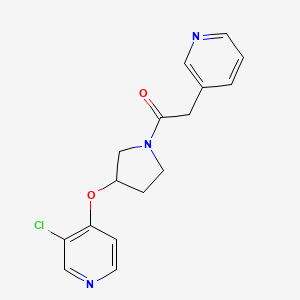 molecular formula C16H16ClN3O2 B2921620 1-(3-((3-Chloropyridin-4-yl)oxy)pyrrolidin-1-yl)-2-(pyridin-3-yl)ethanone CAS No. 2034618-41-0