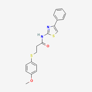 molecular formula C19H18N2O2S2 B2921628 3-((4-methoxyphenyl)thio)-N-(4-phenylthiazol-2-yl)propanamide CAS No. 922937-53-9