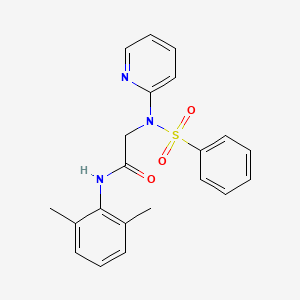 molecular formula C21H21N3O3S B2921629 N-(2,6-dimethylphenyl)-2-[(phenylsulfonyl)(2-pyridinyl)amino]acetamide CAS No. 337922-56-2