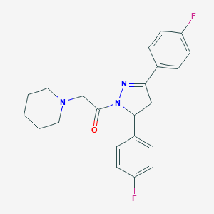 1-[3,5-bis(4-fluorophenyl)-4,5-dihydro-1H-pyrazol-1-yl]-2-piperidino-1-ethanone