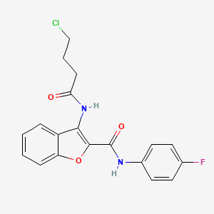 molecular formula C19H16ClFN2O3 B2921630 3-(4-氯丁酰胺基)-N-(4-氟苯基)苯并呋喃-2-甲酰胺 CAS No. 887883-83-2