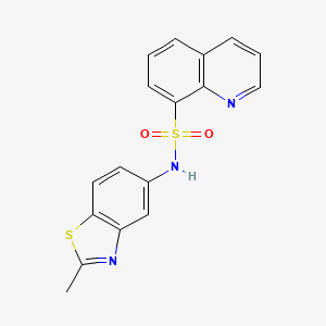molecular formula C17H13N3O2S2 B2921632 N-(2-methyl-1,3-benzothiazol-5-yl)quinoline-8-sulfonamide CAS No. 667913-61-3