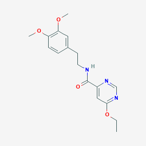 molecular formula C17H21N3O4 B2921636 N-(3,4-dimethoxyphenethyl)-6-ethoxypyrimidine-4-carboxamide CAS No. 2034249-04-0