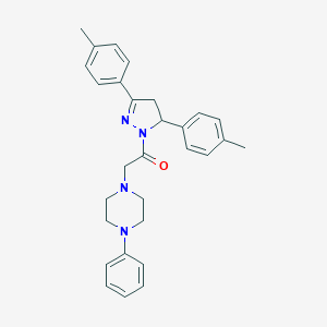 1-{2-[3,5-bis(4-methylphenyl)-4,5-dihydro-1H-pyrazol-1-yl]-2-oxoethyl}-4-phenylpiperazine