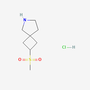 molecular formula C8H16ClNO2S B2921647 2-Methylsulfonyl-6-azaspiro[3.4]octane;hydrochloride CAS No. 2378503-40-1