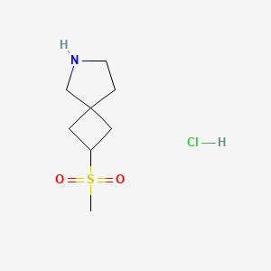 molecular formula C8H16ClNO2S B2921647 2-甲基磺酰基-6-氮杂螺[3.4]辛烷；盐酸盐 CAS No. 2378503-40-1