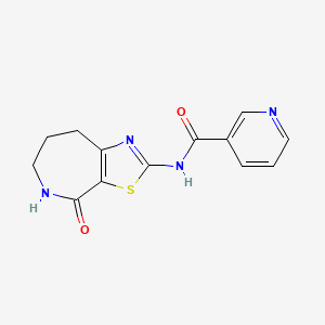 molecular formula C13H12N4O2S B2921648 N-(4-oxo-5,6,7,8-tetrahydro-4H-thiazolo[5,4-c]azepin-2-yl)nicotinamide CAS No. 1797565-82-2