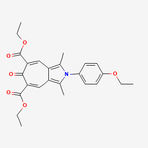 molecular formula C25H27NO6 B2921649 Diethyl 2-(4-ethoxyphenyl)-1,3-dimethyl-6-oxo-2,6-dihydrocyclohepta[c]pyrrole-5,7-dicarboxylate CAS No. 327060-61-7