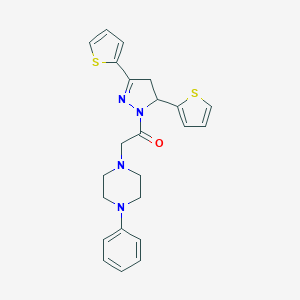 1-{2-[3,5-di(2-thienyl)-4,5-dihydro-1H-pyrazol-1-yl]-2-oxoethyl}-4-phenylpiperazine