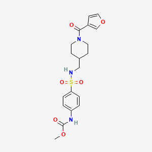 molecular formula C19H23N3O6S B2921657 methyl (4-(N-((1-(furan-3-carbonyl)piperidin-4-yl)methyl)sulfamoyl)phenyl)carbamate CAS No. 1797649-00-3