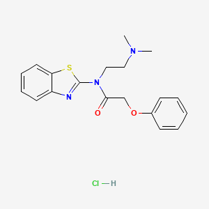 molecular formula C19H22ClN3O2S B2921659 N-(benzo[d]thiazol-2-yl)-N-(2-(dimethylamino)ethyl)-2-phenoxyacetamide hydrochloride CAS No. 1219150-93-2