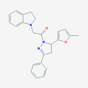 1-{2-[5-(5-methyl-2-furyl)-3-phenyl-4,5-dihydro-1H-pyrazol-1-yl]-2-oxoethyl}indoline