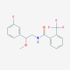 molecular formula C17H15F4NO2 B2921662 N-(2-(3-氟苯基)-2-甲氧基乙基)-2-(三氟甲基)苯甲酰胺 CAS No. 1797891-76-9