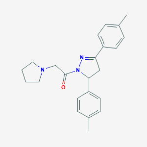 molecular formula C23H27N3O B292167 3,5-bis(4-methylphenyl)-1-(1-pyrrolidinylacetyl)-4,5-dihydro-1H-pyrazole 