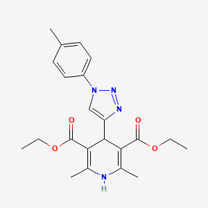 molecular formula C22H26N4O4 B2921675 Diethyl 2,6-dimethyl-4-[1-(4-methylphenyl)triazol-4-yl]-1,4-dihydropyridine-3,5-dicarboxylate CAS No. 2415568-97-5