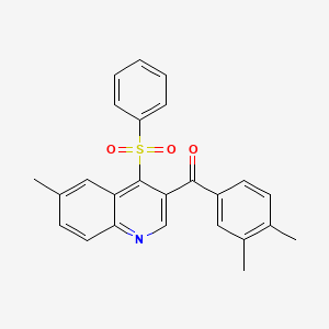 (3,4-Dimethylphenyl)(6-methyl-4-(phenylsulfonyl)quinolin-3-yl)methanone