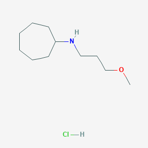 molecular formula C11H24ClNO B2921686 N-(3-甲氧基丙基)环庚胺；盐酸盐 CAS No. 2305252-69-9