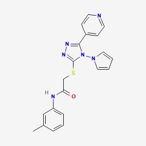 N-(3-methylphenyl)-2-[(5-pyridin-4-yl-4-pyrrol-1-yl-1,2,4-triazol-3-yl)sulfanyl]acetamide