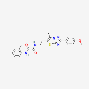 molecular formula C24H25N5O3S B2921694 N1-(2,4-dimethylphenyl)-N2-(2-(2-(4-methoxyphenyl)-6-methylthiazolo[3,2-b][1,2,4]triazol-5-yl)ethyl)oxalamide CAS No. 896320-64-2