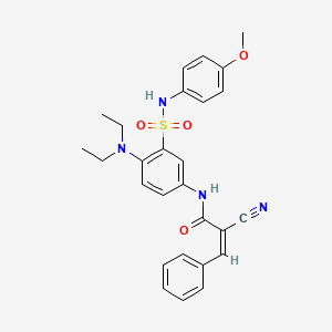 molecular formula C27H28N4O4S B2921695 (Z)-2-Cyano-N-[4-(diethylamino)-3-[(4-methoxyphenyl)sulfamoyl]phenyl]-3-phenylprop-2-enamide CAS No. 721894-14-0