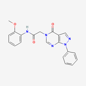 molecular formula C20H17N5O3 B2921698 N-(2-甲氧基苯基)-2-(4-氧代-1-苯基-1,4-二氢-吡唑并[3,4-d]嘧啶-5-基)-乙酰胺 CAS No. 656831-73-1