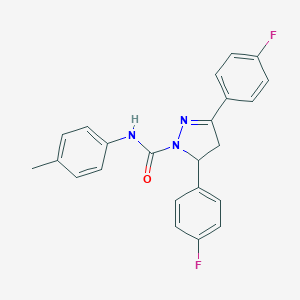 molecular formula C23H19F2N3O B292170 3,5-bis(4-fluorophenyl)-N-(4-methylphenyl)-4,5-dihydro-1H-pyrazole-1-carboxamide 