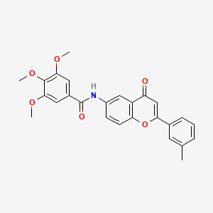 3,4,5-trimethoxy-N-[2-(3-methylphenyl)-4-oxo-4H-chromen-6-yl]benzamide