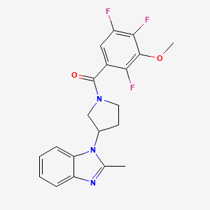 molecular formula C20H18F3N3O2 B2921707 (3-(2-methyl-1H-benzo[d]imidazol-1-yl)pyrrolidin-1-yl)(2,4,5-trifluoro-3-methoxyphenyl)methanone CAS No. 2034422-07-4