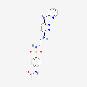 molecular formula C19H21N7O3S B2921711 N-(4-(N-(2-((6-(pyridin-2-ylamino)pyridazin-3-yl)amino)ethyl)sulfamoyl)phenyl)acetamide CAS No. 1020977-40-5