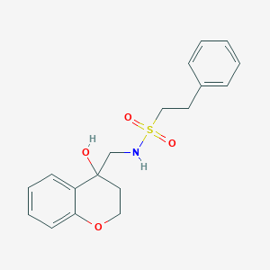 molecular formula C18H21NO4S B2921717 N-((4-hydroxychroman-4-yl)methyl)-2-phenylethanesulfonamide CAS No. 1396684-10-8