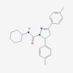 molecular formula C24H29N3O B292172 N-cyclohexyl-3,5-bis(4-methylphenyl)-4,5-dihydro-1H-pyrazole-1-carboxamide 