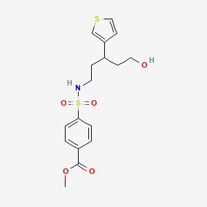 molecular formula C17H21NO5S2 B2921736 methyl 4-(N-(5-hydroxy-3-(thiophen-3-yl)pentyl)sulfamoyl)benzoate CAS No. 2034467-52-0