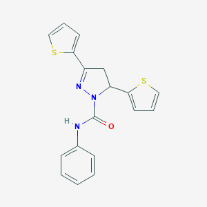 N-phenyl-3,5-di(2-thienyl)-4,5-dihydro-1H-pyrazole-1-carboxamide