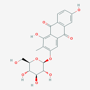 molecular formula C21H20O10 B2921740 1-Hydroxy-2-methyl-3-beta-D-glucopyranosyloxy-6-hydroxy-9,10-anthraquinone CAS No. 125906-49-2