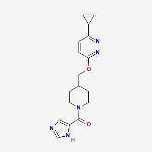 [4-[(6-Cyclopropylpyridazin-3-yl)oxymethyl]piperidin-1-yl]-(1H-imidazol-5-yl)methanone